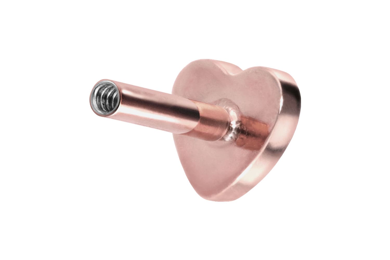 Titan Labret Piercing mit Innengewinde ohne Kugel HERZ